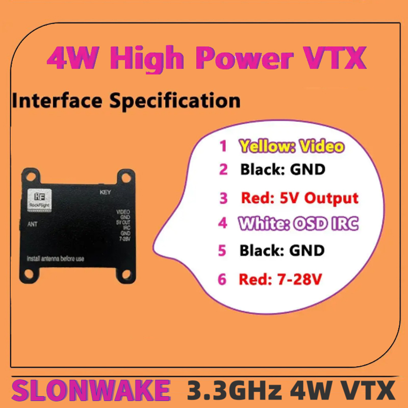 SLONWAKE FPV 3.3G 16CH 4000mW  - огляд і ціна Drone Transmitter