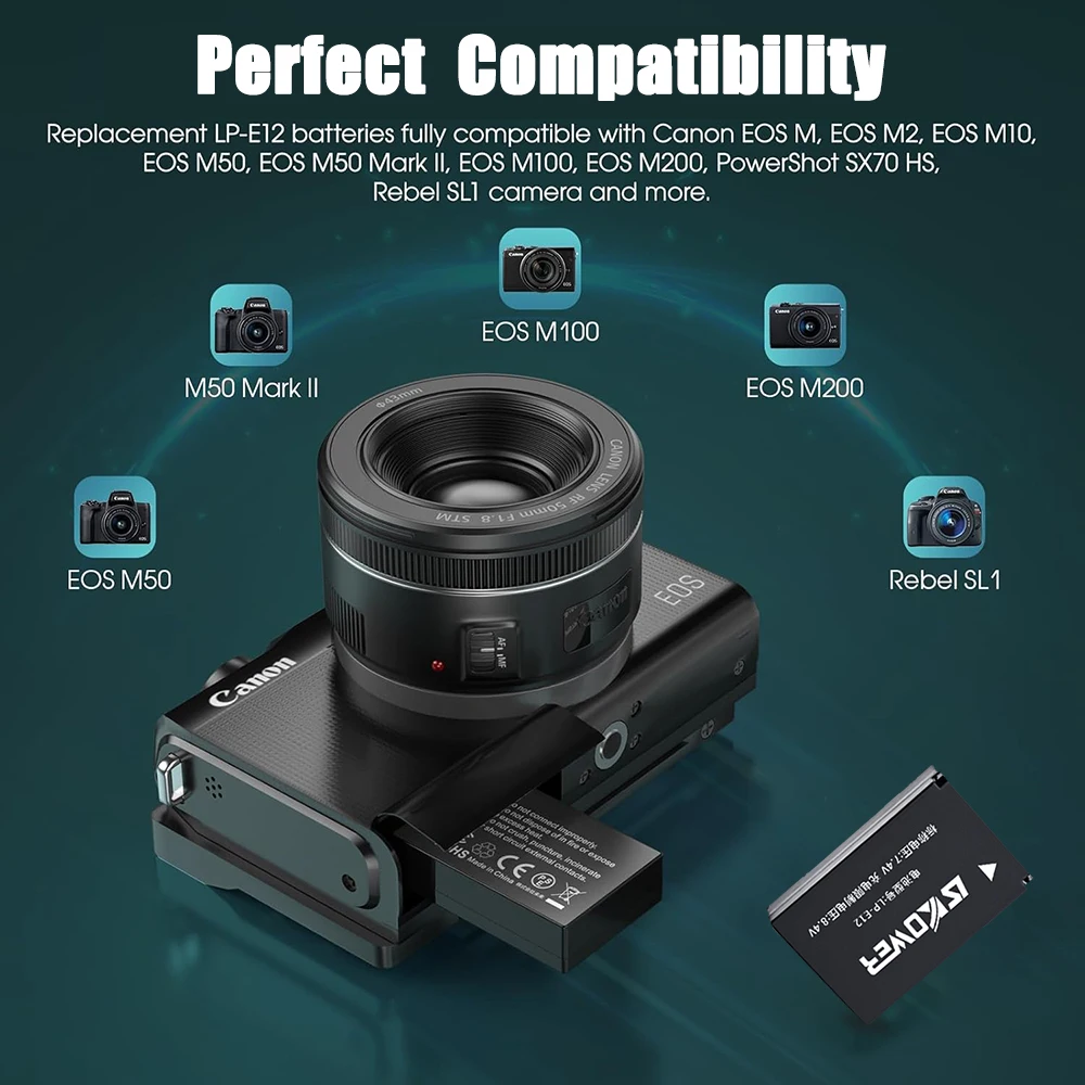 New LP-E12 Camera Battery for  - огляд і ціна Canon Camera Eos M50 Mark Ii